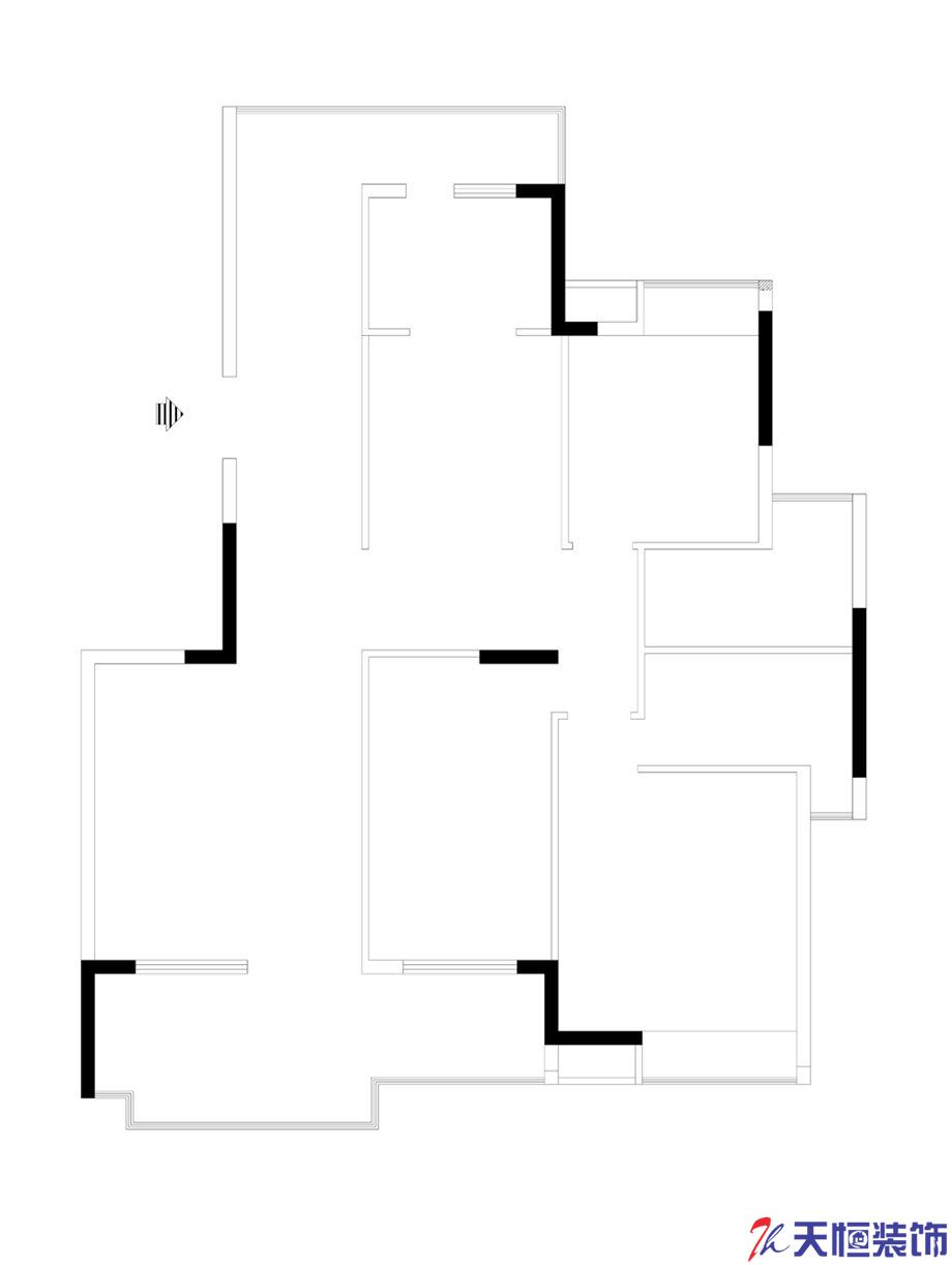 洛陽裝修案例洛陽正大國際三室兩廳混搭風(fēng)格天恒設(shè)計施工裝修方案